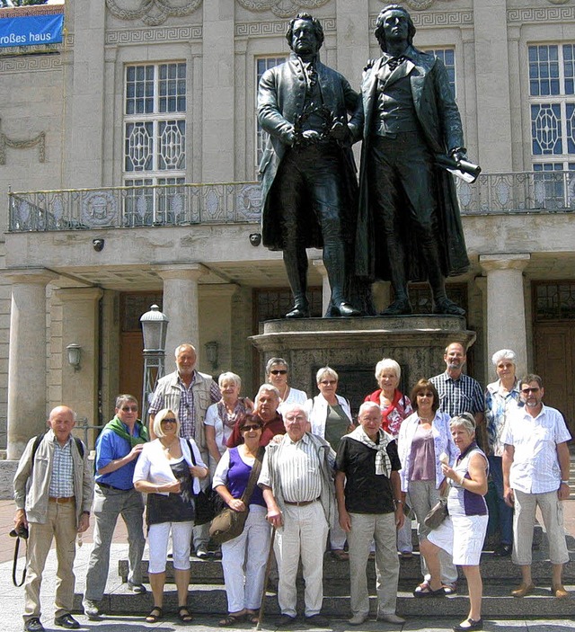 Mit tollen Eindrcken kamen die Hochto...the- und Schillerstadt Weimar zurck.   | Foto: Privat