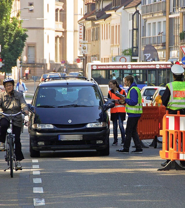 Wie hier in der Basler Strae wurden g...orisierte Verkehrsteilnehmer befragt.   | Foto: martin pfefferle