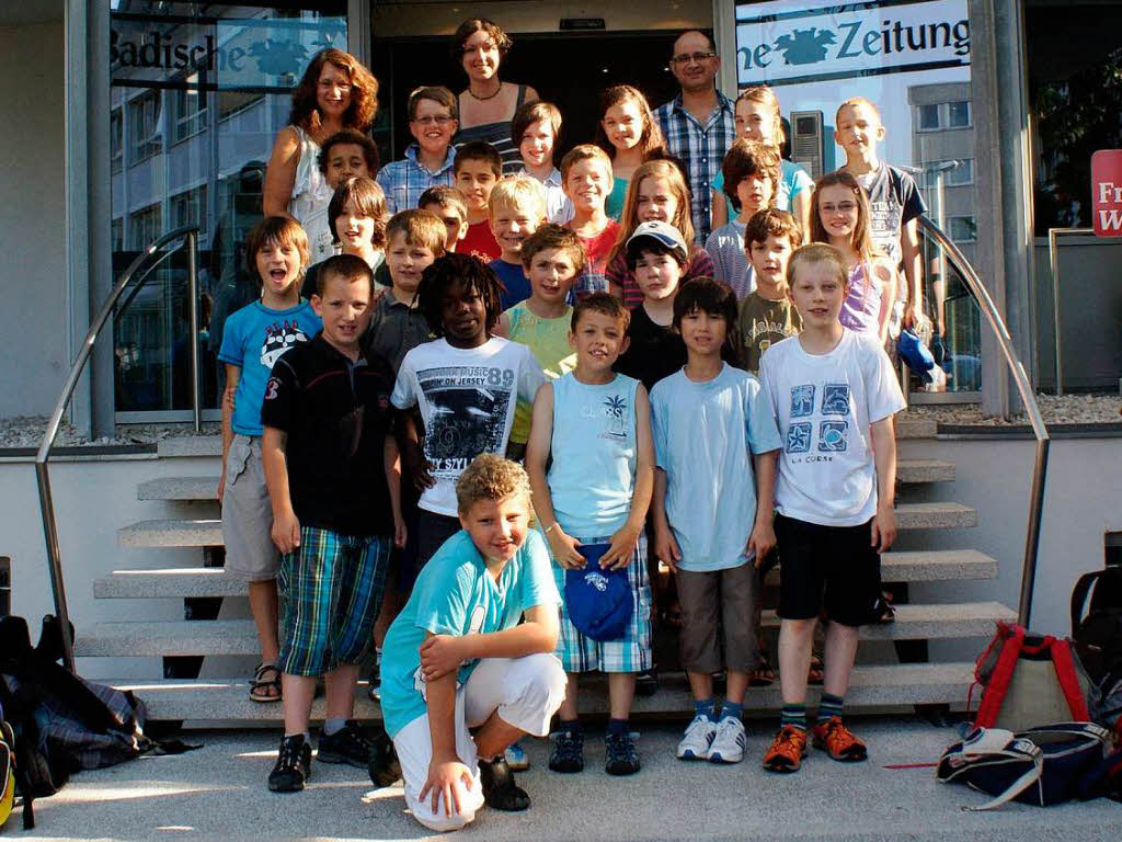 Die Deutsch-Franzsische Grundschule aus Freiburg mit ihrem Lehrer Armin Fritz