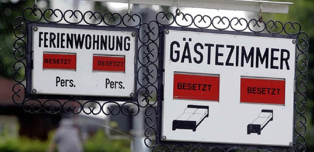 Das rote Besetztzeichen ist den Vermie...hnungen und Gstezimmern am liebsten.   | Foto: DPA