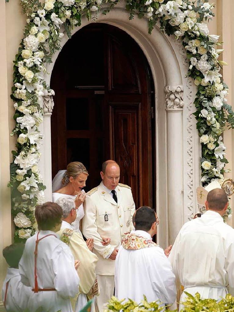 Frst Albert II. und Charlene von Monaco haben sich kirchlich getraut.