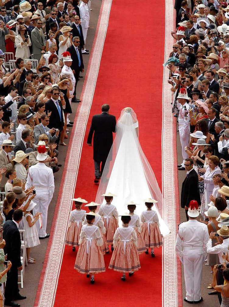 Frst Albert II. und Charlene von Monaco haben sich kirchlich getraut.