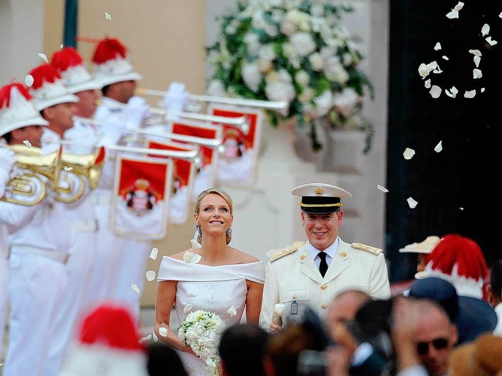 Frst Albert II. und Charlene von Monaco haben sich kirchlich getraut.