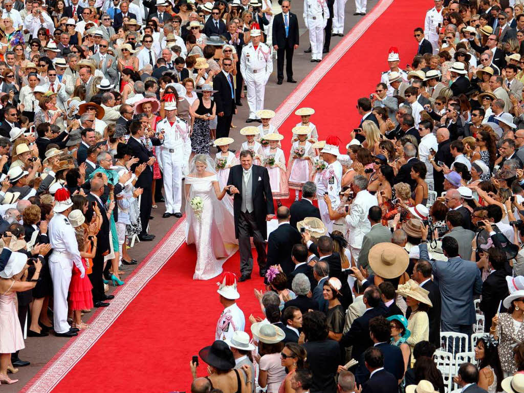 Frst Albert II. und Charlene von Monaco haben sich kirchlich getraut.