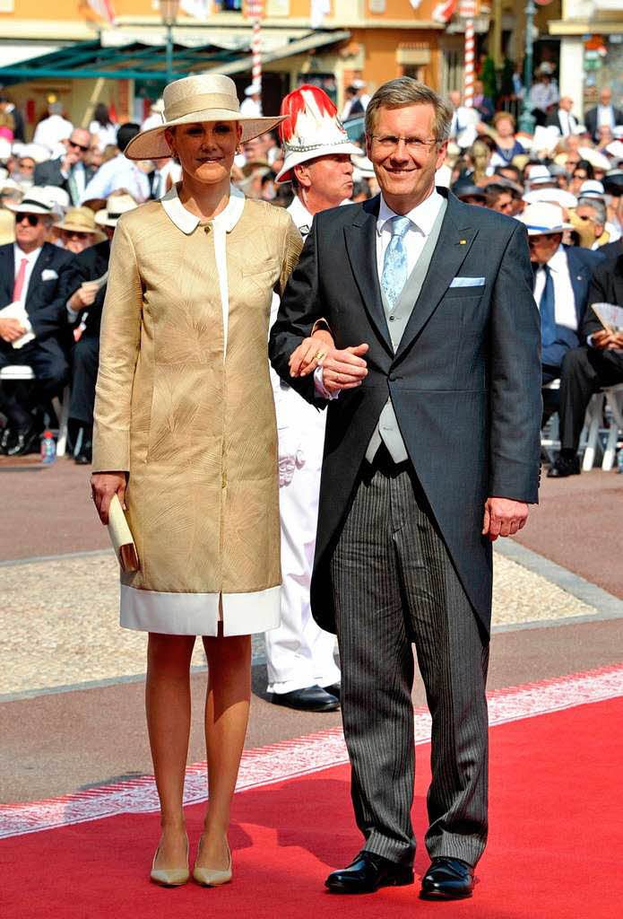 Bundesprsident Christian Wulff und seine Ehefrau Bettina nahmen ebenfalls an der Hochzeit teil.