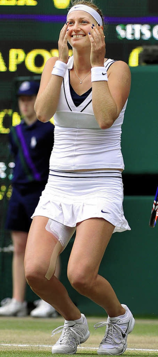 Kann ihr Glck kaum fassen: Die Tschec... Kvitova nach ihrem Sieg in Wimbledon.  | Foto: afp/dapd