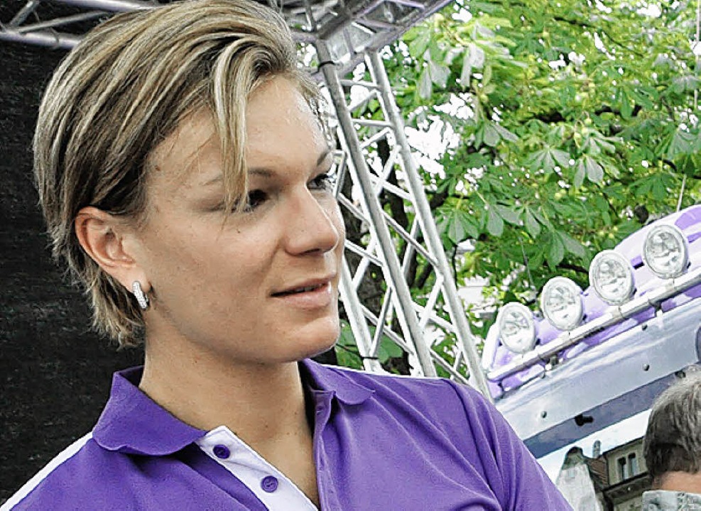 Maria Hfl-Riesch hat in Lrrach schon mehrfach Sympathiepunkte gesammelt.   | Foto: BZ