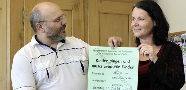 Musikschulleiter Winfried Meier-Ehrat und Hanna Otto  | Foto: Patrik Mller