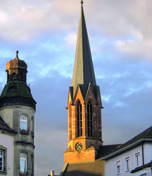 Lebensraum fr seltene Vgel: Der Turm der Stadtkirche.   | Foto: Walser