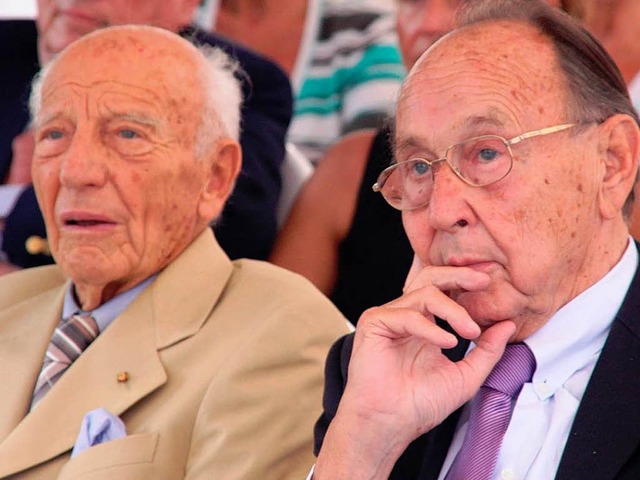 Aushngeschilder der Liberalen: Geburt...ister Hans-Dietrich Genscher (rechts).  | Foto: Huber