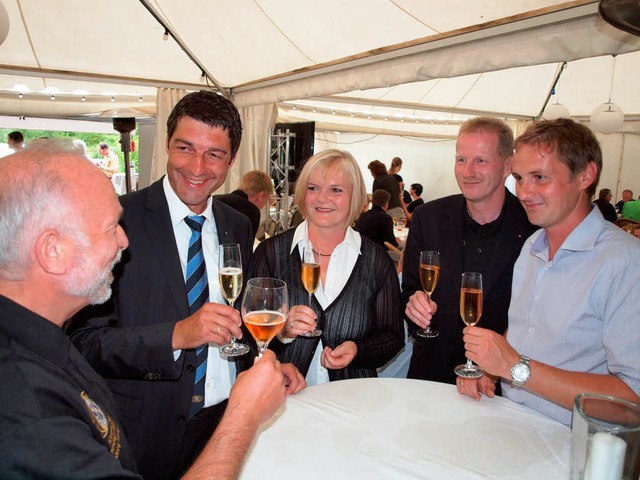 Freude nach dem gelungenen Turnier, vo...ter und Golfclub-Manager Stefan Moser.  | Foto: Michael Haberer