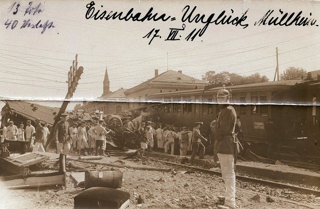 &#8222;Eisenbahn-Unglck Mllheim 17.V...8211; ein Fotodokument aus jener Zeit   | Foto: Markgrfler Museum