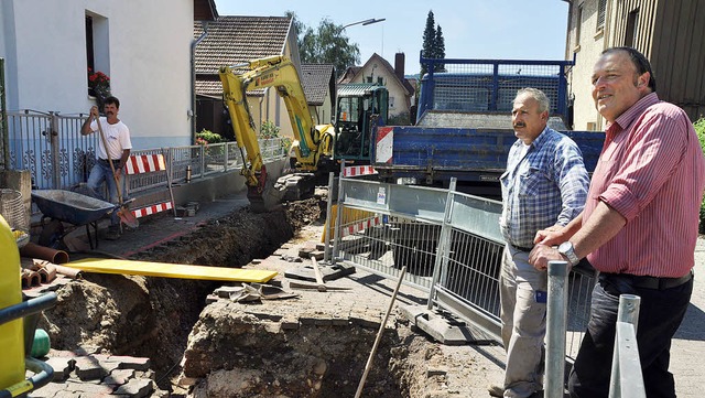 23 Gebude im Zentrum von Murg werden ...platz wird derzeit krftig gebuddelt.   | Foto: Elisabeth Willers