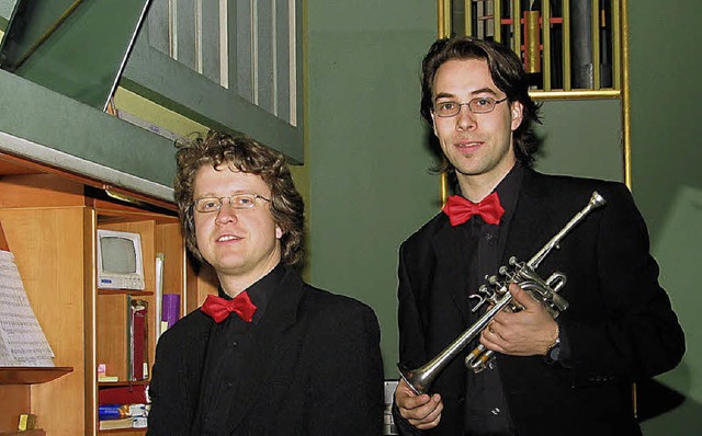 Mit einem Benefizkonzert fr Trompete ...tiert das Duo Presto  in Heitersheim.   | Foto: Veranstalter