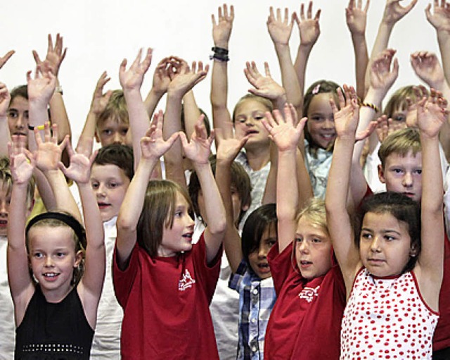 Die temperamentvollen Sngerinnen und Snger des Ge-Mo-Grundschulchors.   | Foto: Ch. Breithaupt