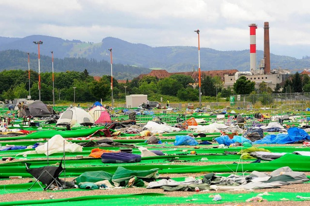 Der Messe-Campingplatz am Tag danach.  | Foto: Thomas Kunz