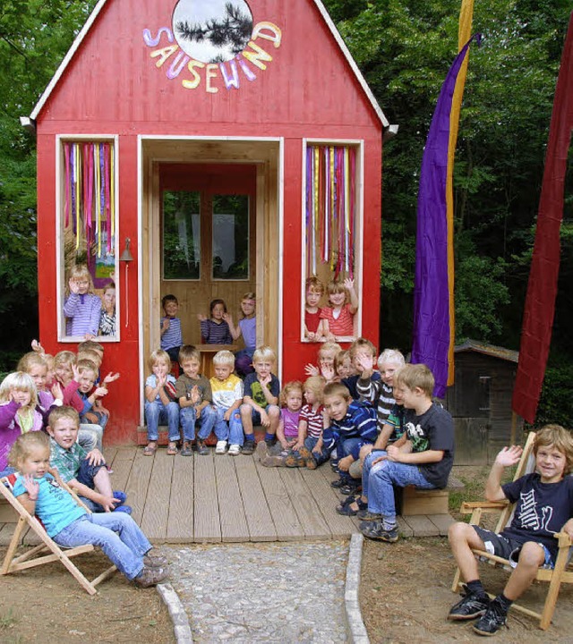 Die Kinder des Sasbacher Kindergartens...ielhaus &#8222;Villa Sausewind&#8220;.  | Foto: Vitt