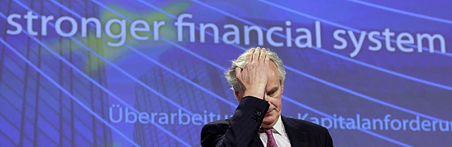 EU-Binnenmarktkommissar Michel Barnier... fr neue Regelungen im Bankensektor.   | Foto: dpa
