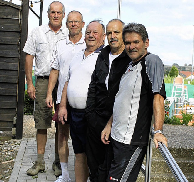 Auf &#8222;ihrer&#8220;  Rampe zum Ten...sef Mutz, Rolf Petsch, Robert Metzger.  | Foto: A. Mutz