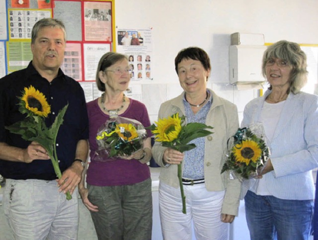 Brigitte Sigl und Christa Gerber wurde...er und Ortrun Schtzle verabschiedet.   | Foto: Bernhard Ritter