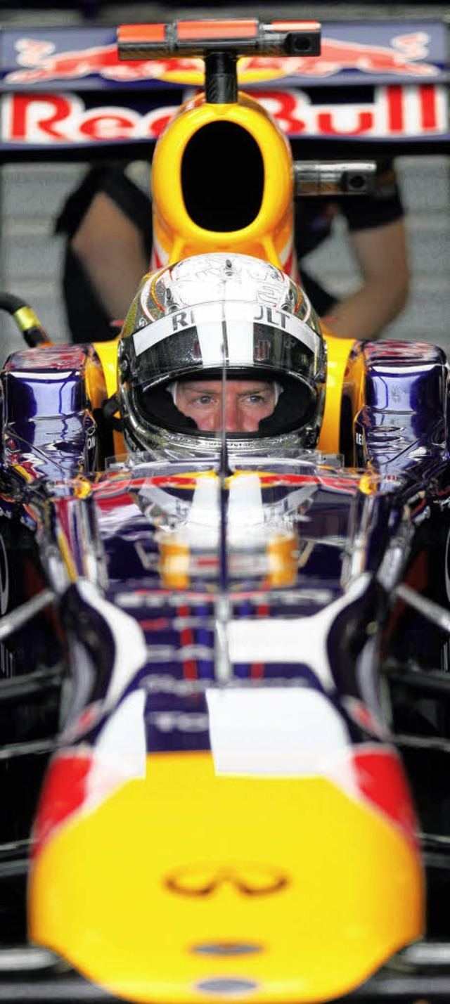 Bei Sebastian Vettel lief&#8217;s im Training nicht wie gewnscht.   | Foto: dpa
