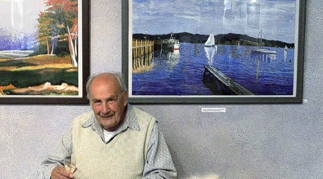 Viktor Grasmik ist mit der Kunst verbu...d stellt Bilder im Haus Columban aus.   | Foto: Privat