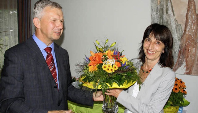 Bei der offiziellen Amtseinfhrung von...ierte Brgermeister Siegfried Kuster.   | Foto: Andreas Peikert