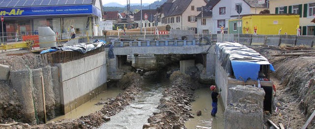 Umstrittenes Projektteil: Die Brckenbaustelle an der Schwemme.   | Foto: Markus Maier