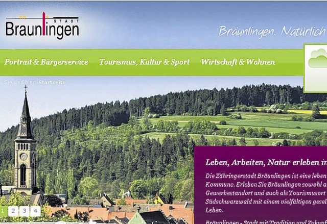 Die neue Internethomepage der Stadt Brunlingen.  | Foto: Promo