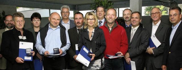 Joachim Riester, Fritz Trinler, Susann...Prsident Kurt Grieshaber (von links)   | Foto: Privat