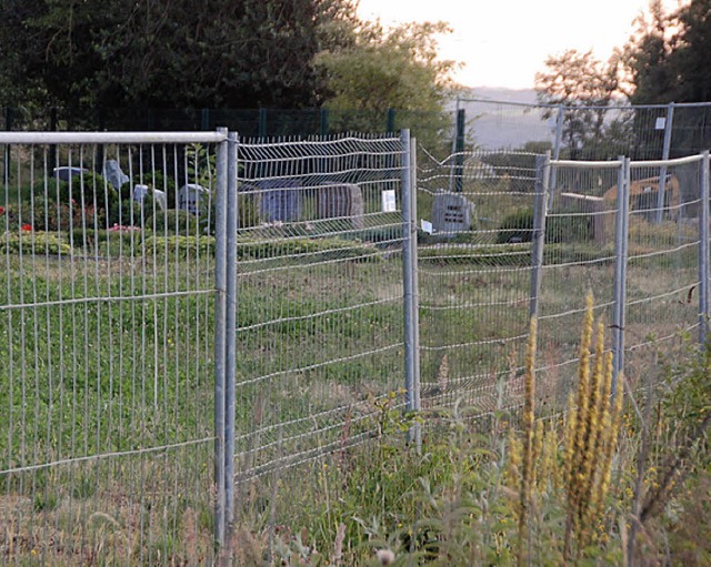 Eine bepflanzte Gabionenwand soll dere...en  Waldfriedhof und Autobahn stehen.   | Foto: Dietsche