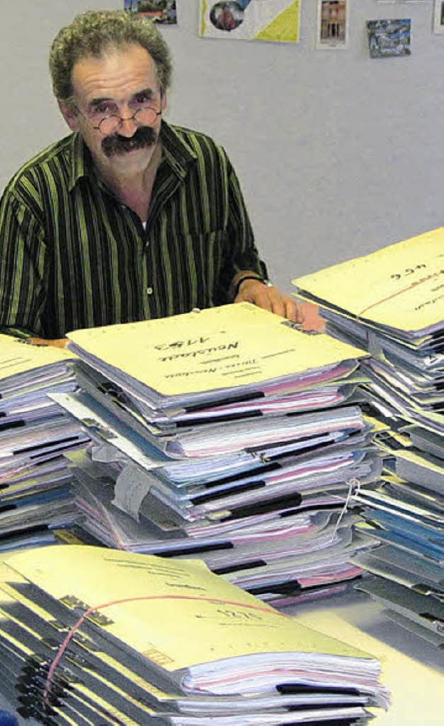 Karl Wursthorn, Hauptinitiator der Lan...m Aktenstudium in der Stadtverwaltung.  | Foto: Markus Straub