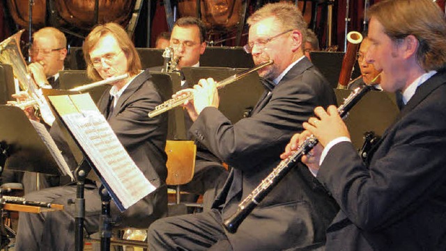 Mitreiende Musik prsentierte das Lan...onzert in der Oberrotweiler Festhalle.  | Foto: benjamin bohn