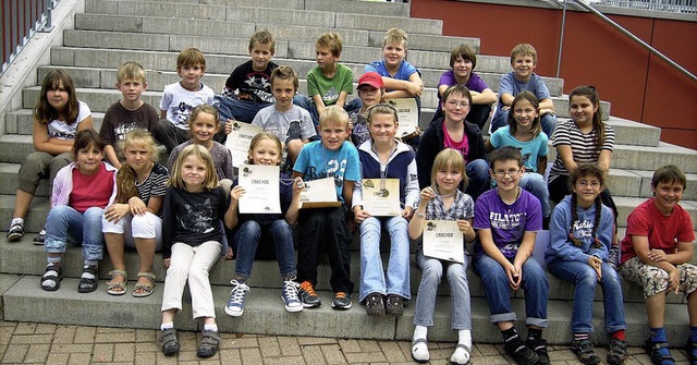 Die erfolgreichen Sportler der Klassen  2 bis  4 der Grundschule Egringen  | Foto: privat