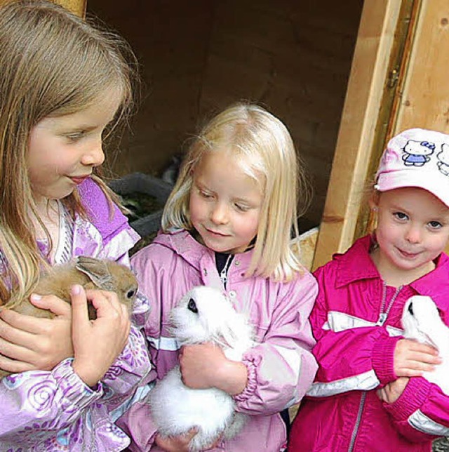 Tiere streicheln und im Arm halten kann man im neuen Tiergehege in Todtnauberg.   | Foto: Ulrike Jger