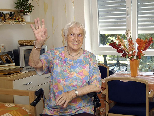 Else Radke (84) freut sich im Brgerhe... Mllheim zurck in ihre Heimatstadt.   | Foto: M. Proprenter