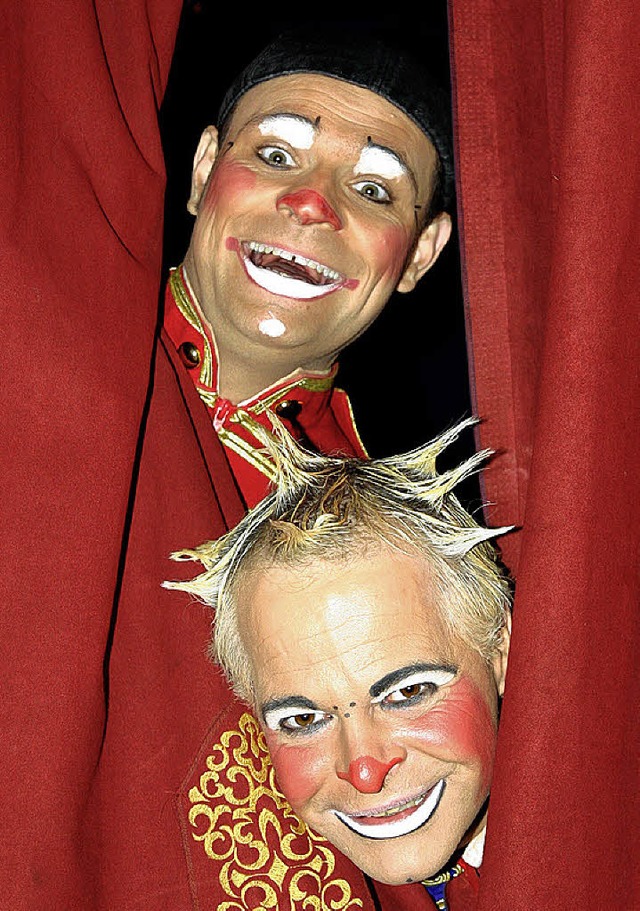 Sorgen fr  gute Laune, wenn&#8217;s m... beiden Clowns Francesco und Puccinin   | Foto: Knie