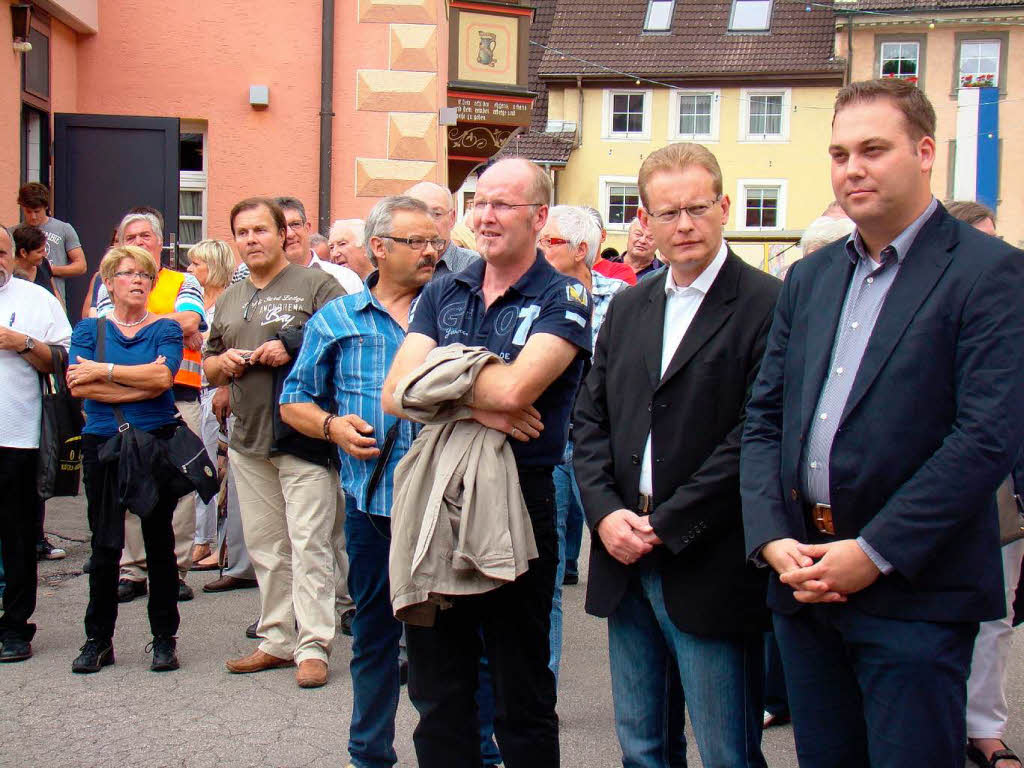 Auch Bundes- und Landespolitiker,  Thomas Drflinger und Felix Schreiner, waren zum Sthlinger Stdtlefest gekommen.