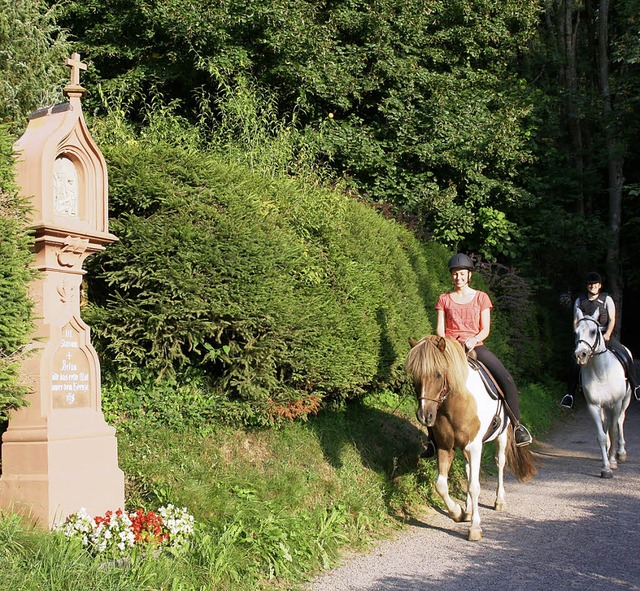 Der Stationenweg am Giersberg in Kirch...adfahrern und Spaziergnger  beliebt.   | Foto: Andreas Peikert