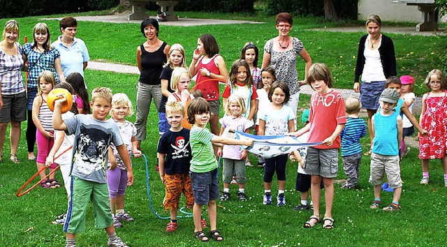 Nach Herzenslust spielen: Der Turnvere...d an die 30 Kinder machten gerne mit.   | Foto: steinfelder