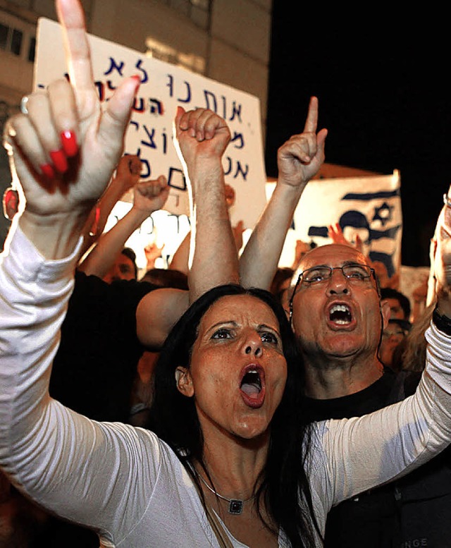 Mehr Israelis als je zuvor in der Gesc...ag auf die Strae, hier in Jerusalem.   | Foto: AFP