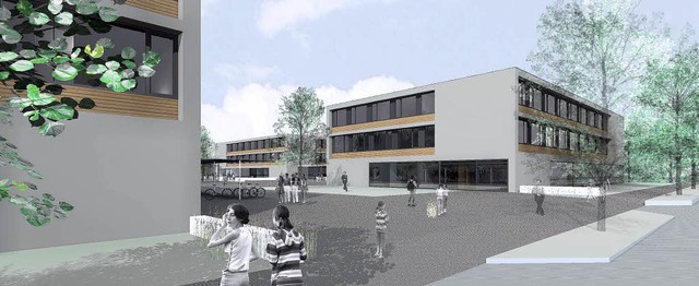 So wird sich das neue Schulzentrum prsentieren.   | Foto: simulation: bro hchstetter und partner