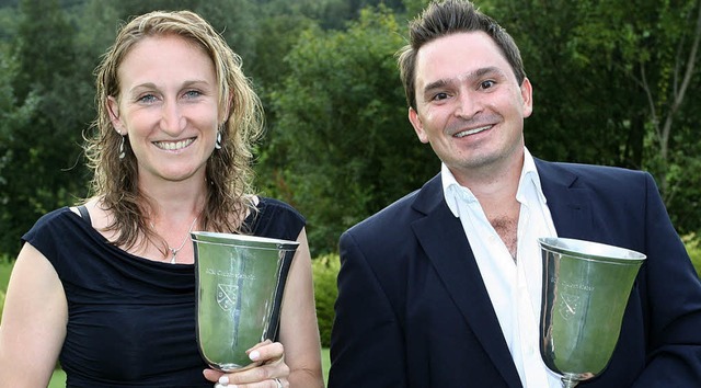 Diana Blanc und Yves Kopp sind die neu...eister des Golfclubs Markgrflerland.   | Foto: Privat
