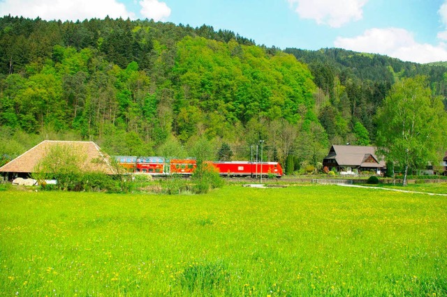 Noch fhrt die Schwarzwaldbahn am Frei..., dann gibt es einen eigenen Bahnhalt.  | Foto: hr