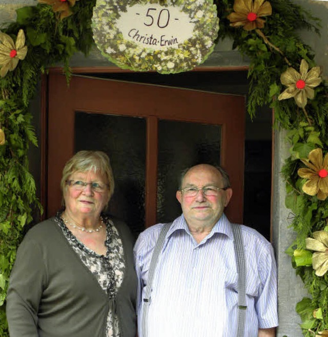 Erwin und Christa Schillinger feierten ihr Goldene Hochzeit.  | Foto: Aribert Rssel