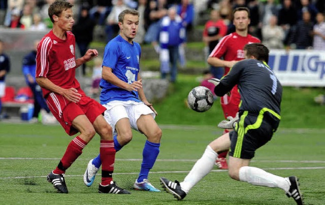 Fr Torgefahr sorgen will  Sascha Dein...iegs-Rckspiel gegen den SV Eggingen.   | Foto: Meinrad Schn