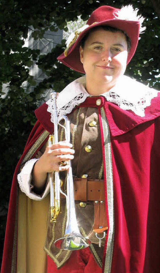 Neuer  Stadtfhrerin als Trompeterin,  Melanie Bchle   | Foto: Gottstein