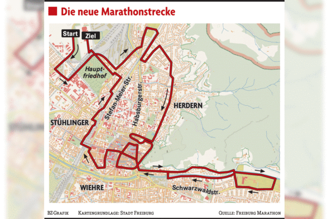 Neue Strecke fr den Freiburg-Marathon
