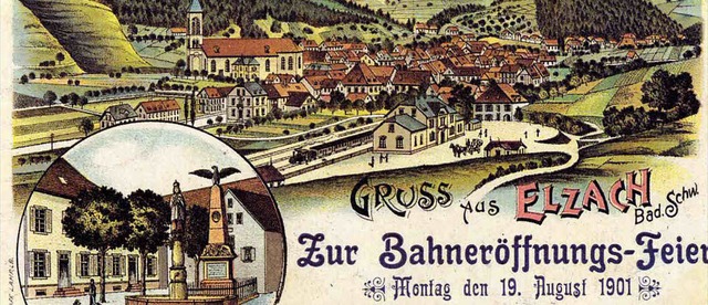 Karte zur Bahnerffnungsfeier  1901 <B...alten Ansichtskarten</BZ-FotoNurRepro>  | Foto: Buch von Arndt und Johannes Dilger