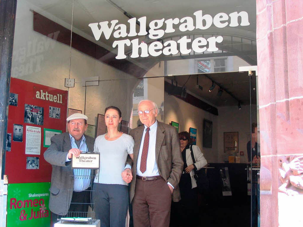 Loriot mit seinem langjhrigen Kollegen Heinz Meier vom Wallgrabentheater beim Besuch in Freiburg (2004)